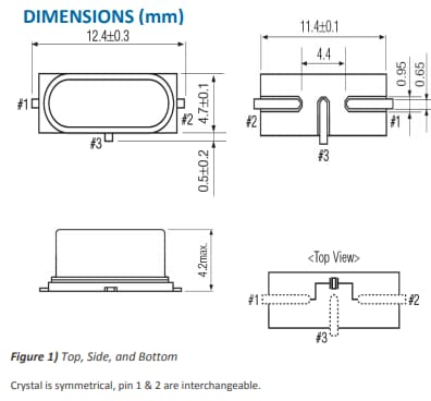 Mechanical Drawing - ECS CSM-7X-3L SMD Crystals